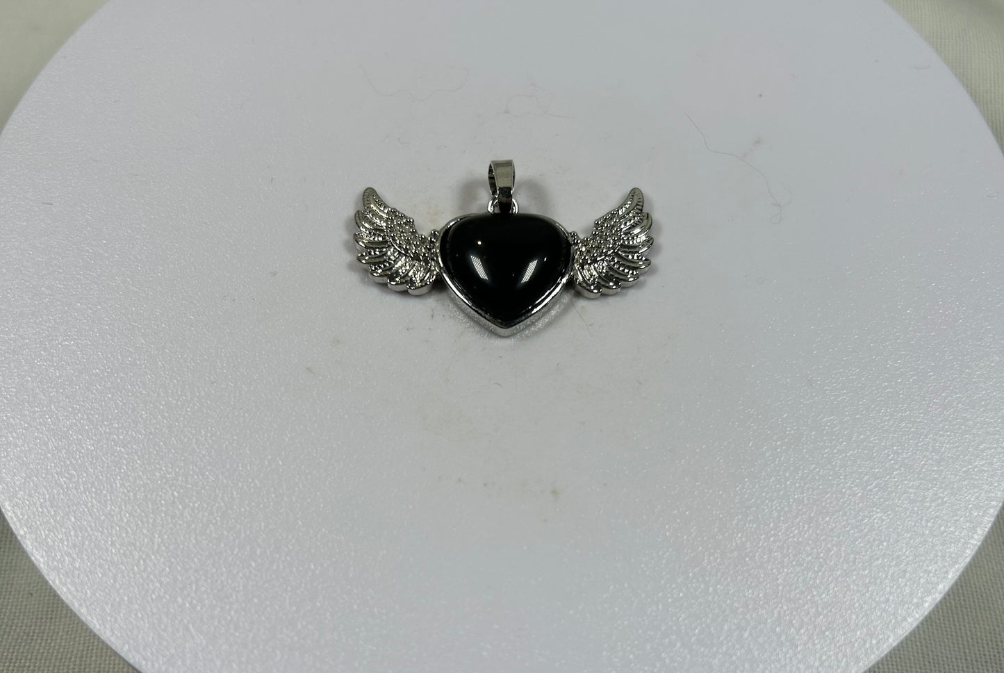 Obsidian With Wings Pendant - New