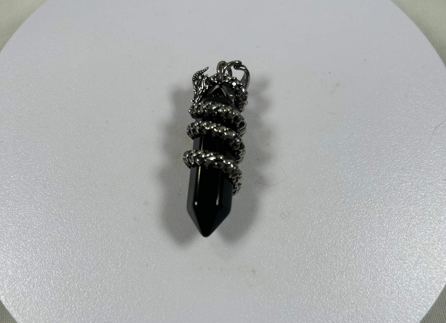 Obsidian With Dragon Pendant - New