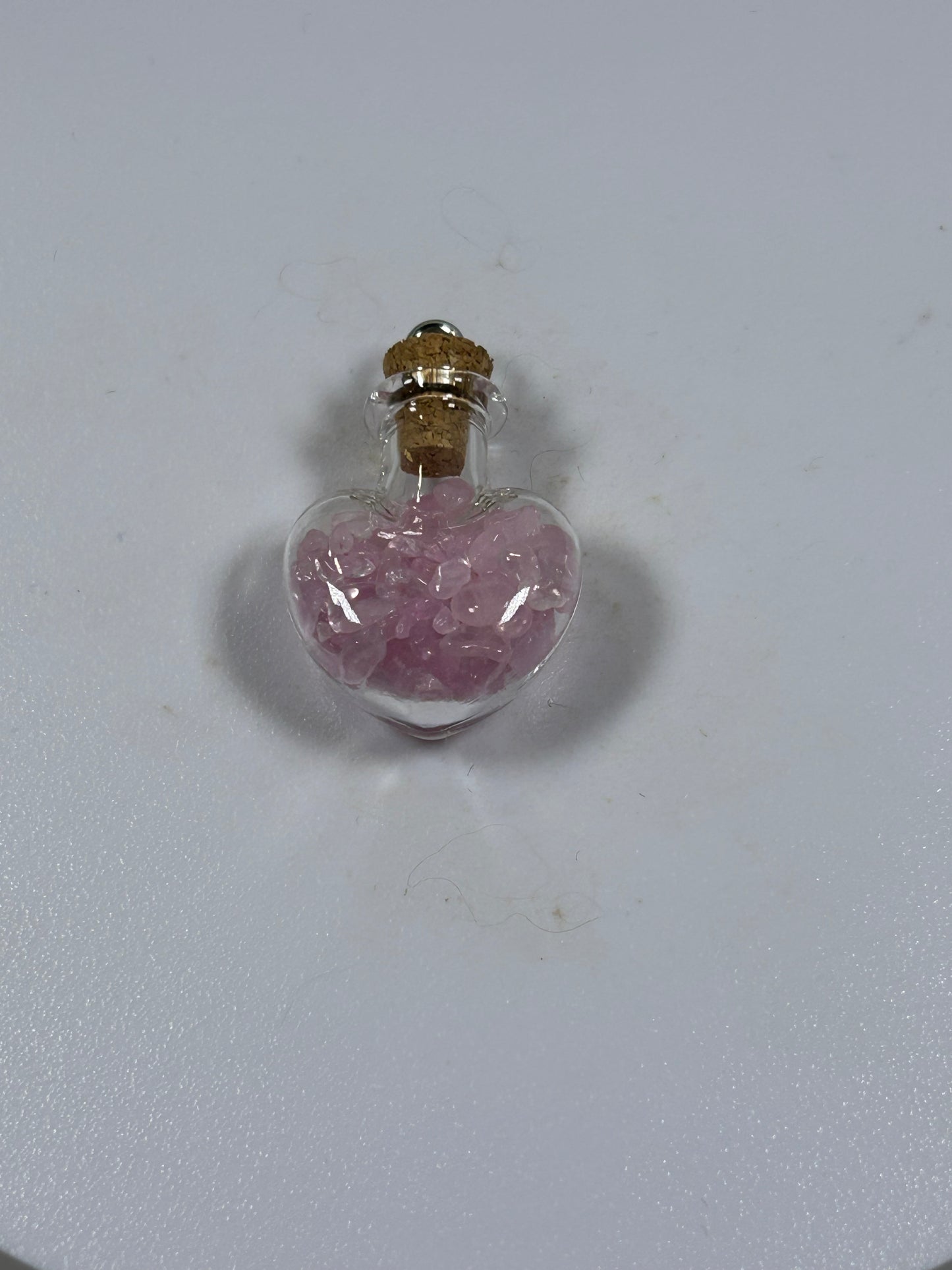 Rose Quartz Chips Heart Pendant - New