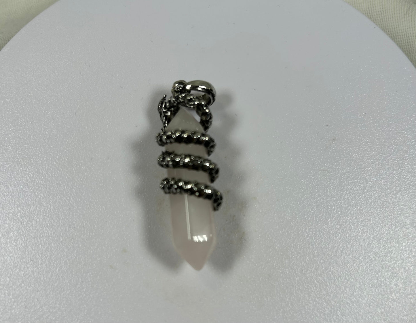Rose Quartz With Dragon Pendant - New