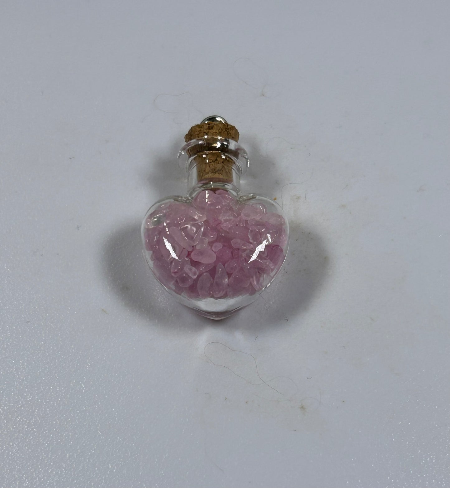 Rose Quartz Chips Heart Pendant - New
